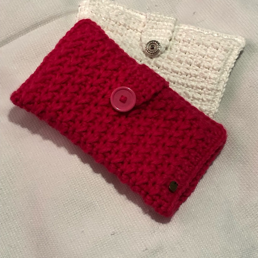 Handmade Crochet cell and card wallets